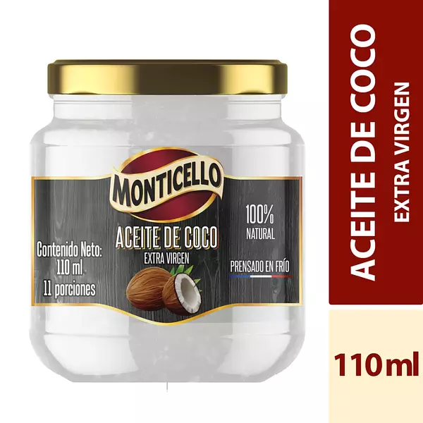 Aceite De Coco Monticello Extra Virgen 110ml