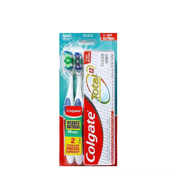 Cepillo Dental Colgate 360º 2und + 75ml Crema Dental Clean Mint