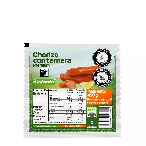 Chorizo con Ternera Colanta 450g