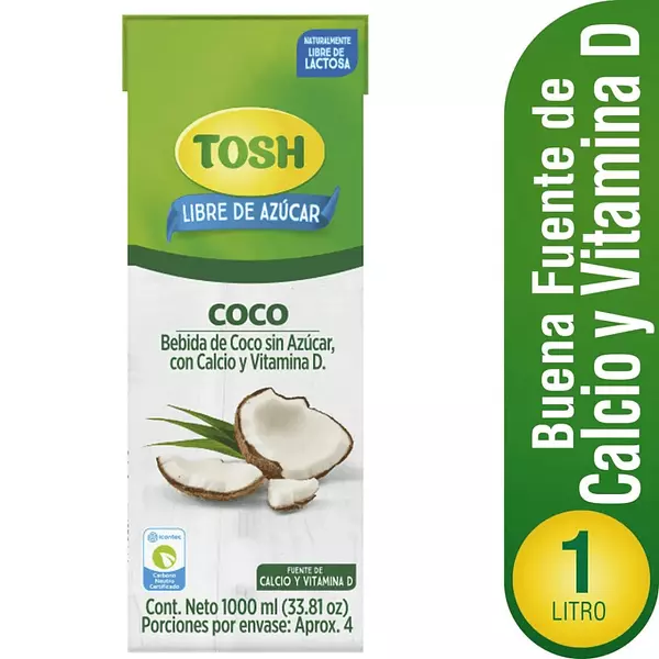 Bebida de Coco Sin Azucar Tosh 1l