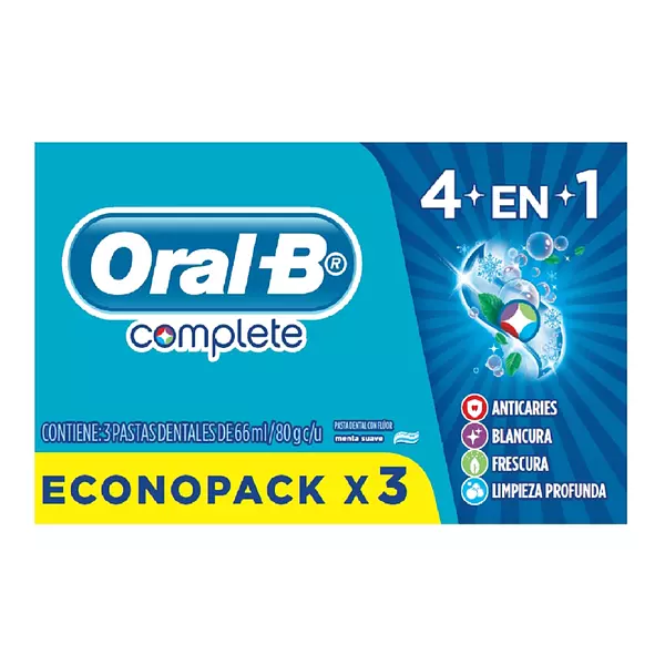 Crema Dental Oral B 4 De 1 Tripack X 66ml