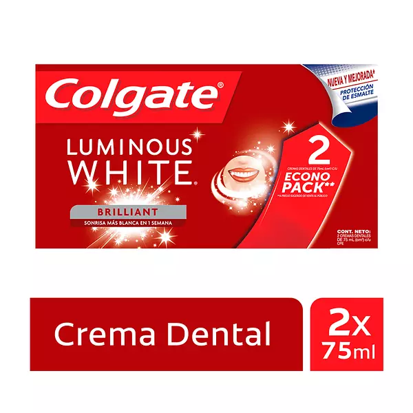 Crema Dental Colgate Luminous White Brilliant Duo 75ml