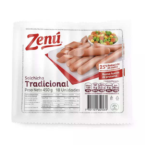 Salchicha Zenu Tradicional 450g