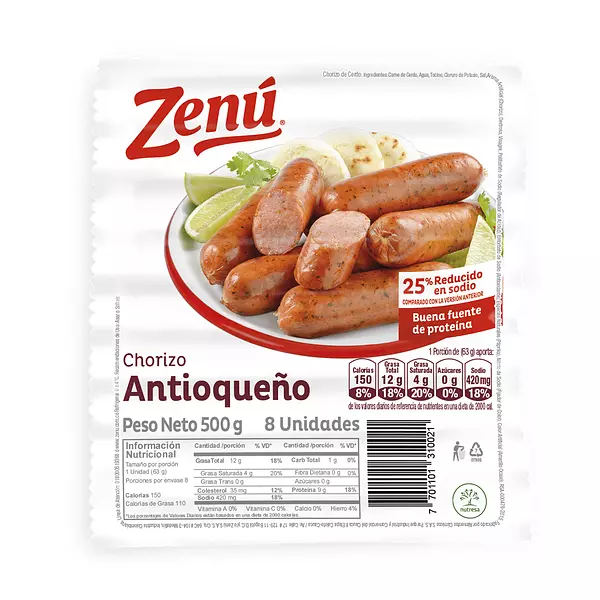 Chorizo Zenu Antioqueño 500g