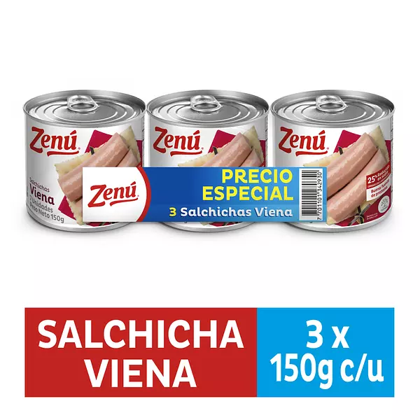 Salchichas Zenu Viena de Res 3*150g