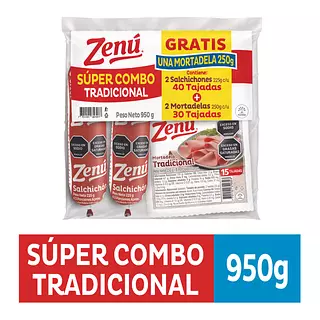 Combo Zenu 450g Mortadela+2*250g Salchichon 950g
