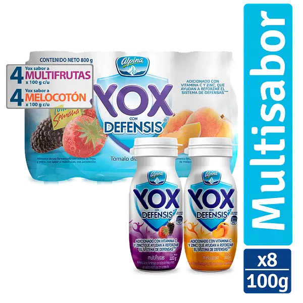 Alimento Lacteo Yox Multisabor Multipack*8 100g