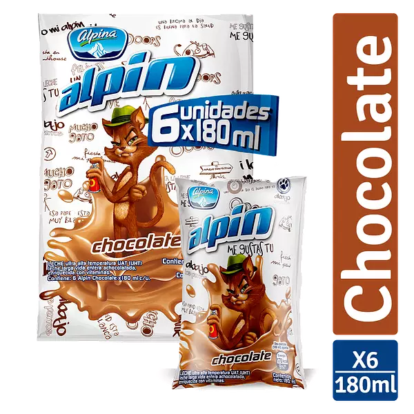 Leche Saborizada Alpin Chocolate Sixpack 180ml