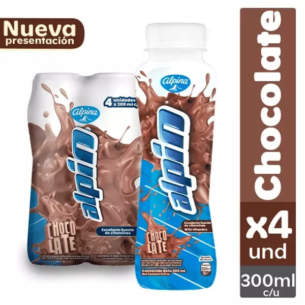 Lecha Saborizada Alpin Chocolate Fourpack 300ml