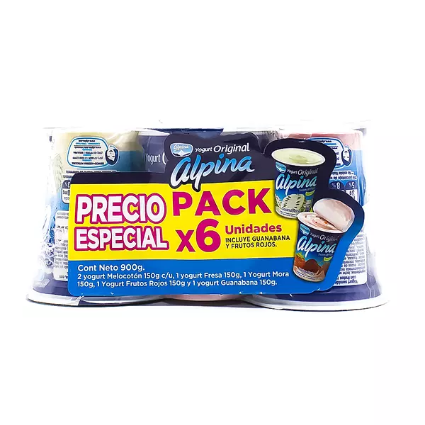 Yogurt Alpina Multisabor Sixpack 150g