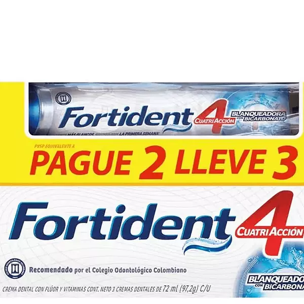 Crema Dental Fortident Blanqueadora P. Pague 2 Lleve 3