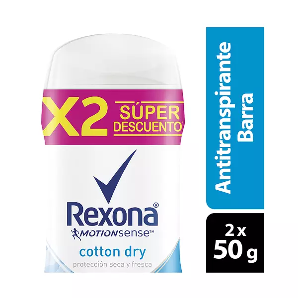 Desod Rexona Women x 50gr Barra x 2 Cotton Super Dto