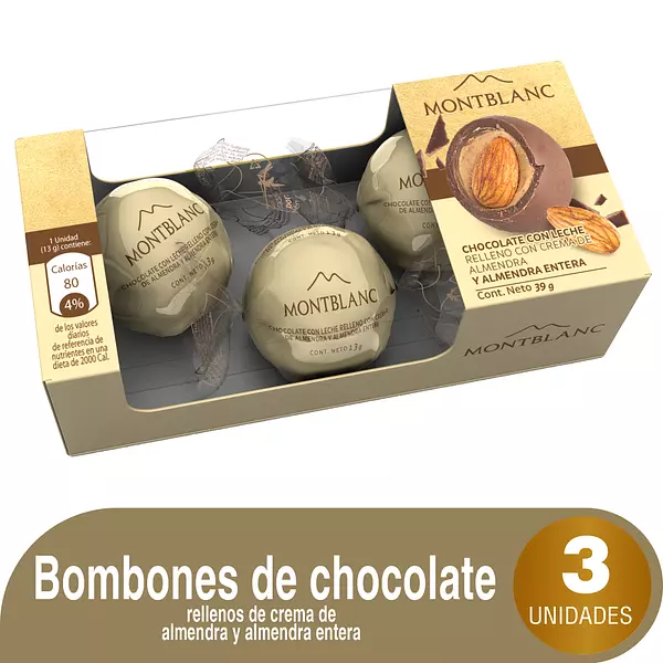 Chocolate Montblanc Relleno de Almendras 3*13g