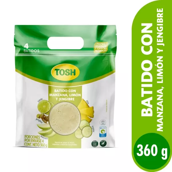 Batido Congelado Tosh Manzana Limón Gengibre 360g