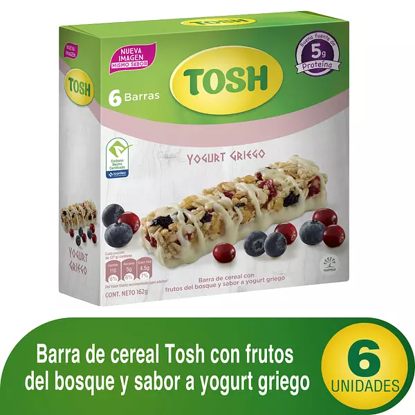 Barra de Cereal Tosh Yogurt Griego 6*27g