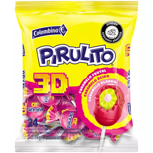 Chupeta Pirulito 3d 216g