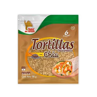 Tortillas Haz de Oros Integrales con Chia 6 Und
