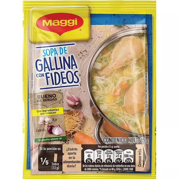 Maggi Sopa del Dia 65gr Gallina Fideos