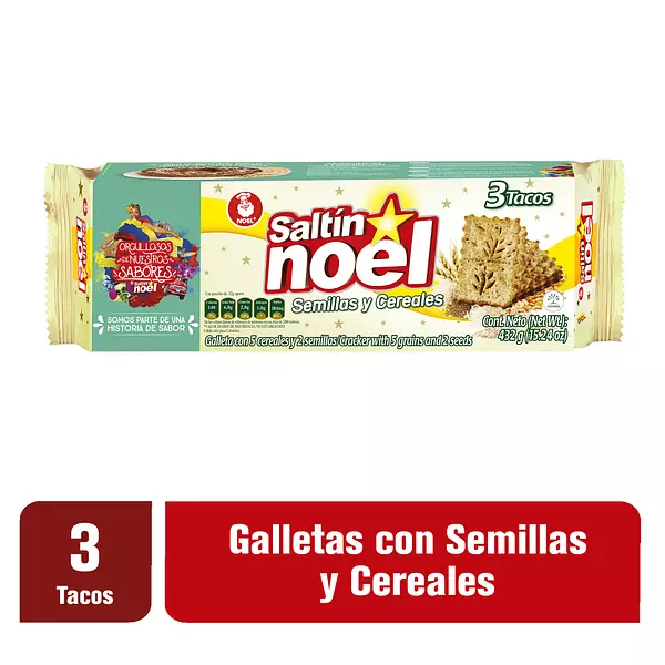 Galleta Saltin Semillas y Cererales 3 Tacos 432g