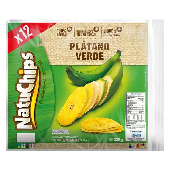 Pasabocas Natuchips Platano Verde Docena 28g