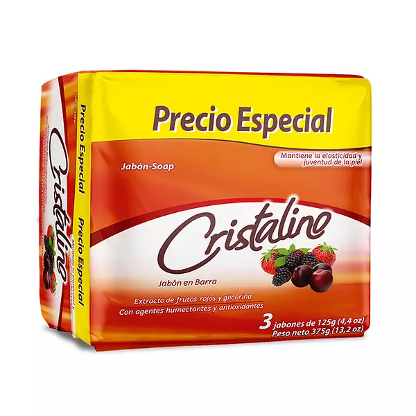 Jabon de Baño Cristalino Frutos Rojos Tripack 125g