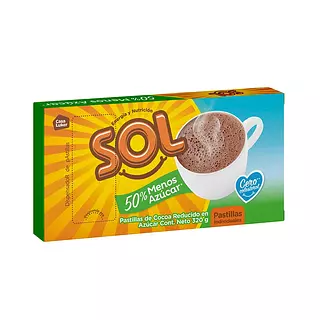 Chocolate Sol Menos Azucar 320g