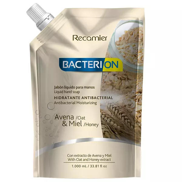 Recamier Jabon Liquido Bacterion x 1.000ml Avena y Miel