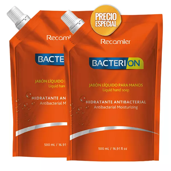 Recamier Bacterion Jabon L.X 500ml x 2 Hidratante Antb. P.E.