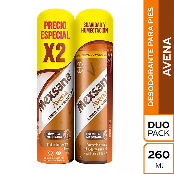 Talco de Aerosol Mexana Avena 2*260gr