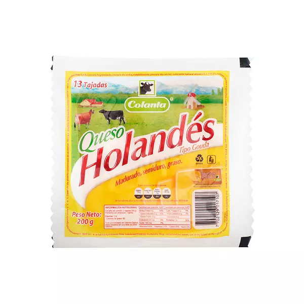 Colanta Queso Holandes Tajado x 200gr