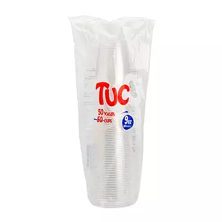 Vaso Transparente Tuc 9 Onz 50 Und