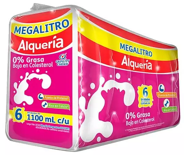 Leche Alqueria Descremada Sixpack 1100ml