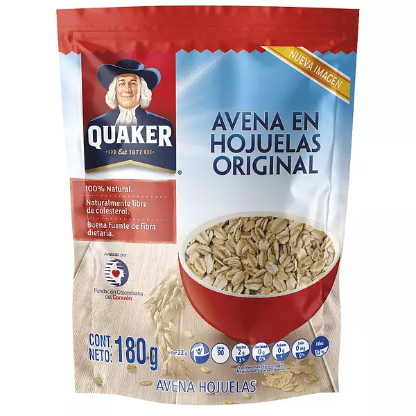 Avena Quaker Hojuelas Original Zip Pak 180g