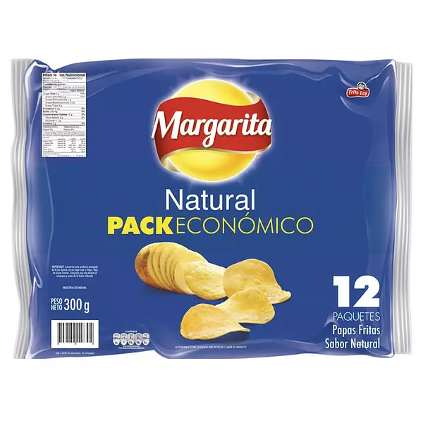 Pasabocas Papas Margarita Natural Docena 25g