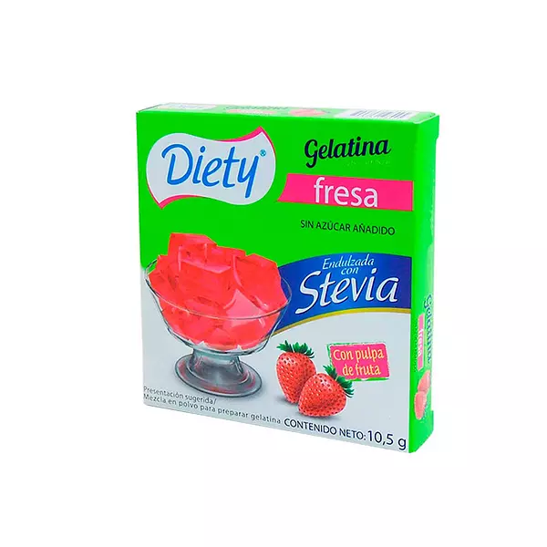 Gelatina Diety Stevia Fresa 10.5g