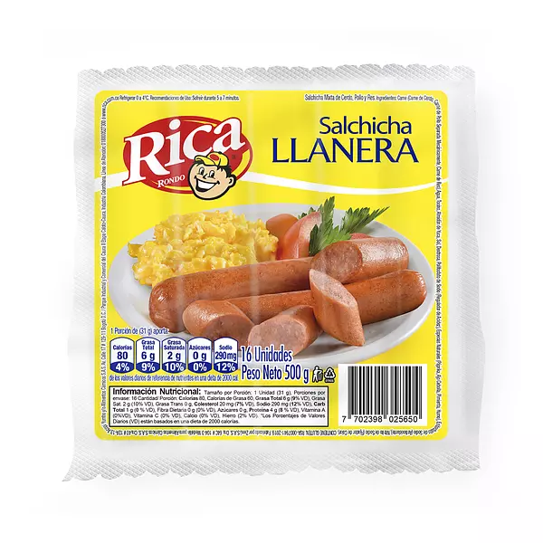 Salchicha Rica Llanera 500g