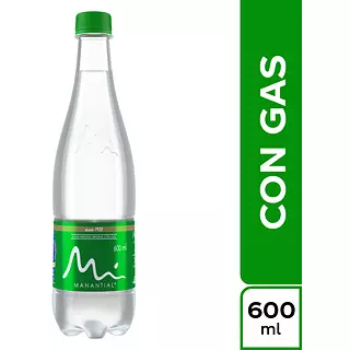 Agua x 600ml Manantial con Gas