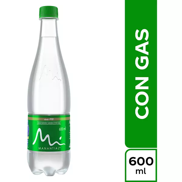 Agua x 600ml Manantial con Gas