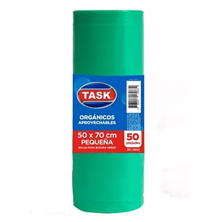 Bolsa de Aseo Task Pequeña Verde 50*70 10und