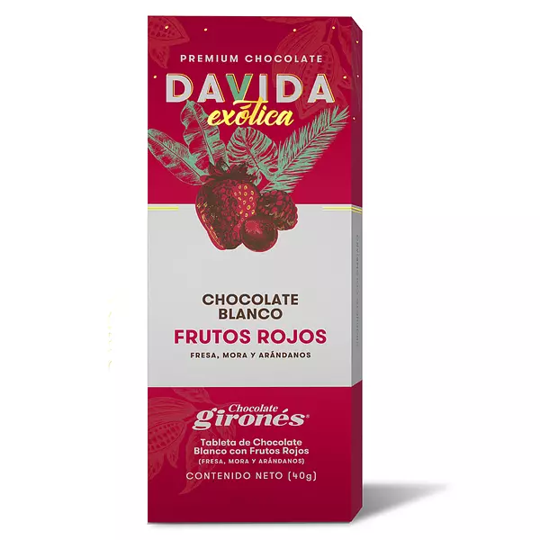 Chocolatina Davida Exo. x 40gr Frutos Rojos