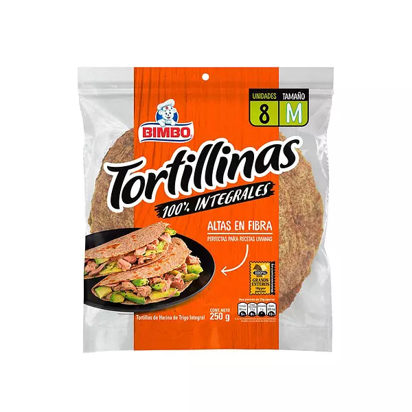 Tortillinas Bimbo 100% Integral M 8*31.25g