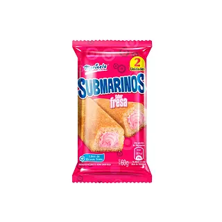 Ponque Submarinos Marinela Fresa 60g