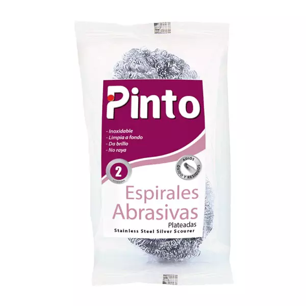 Esponjilla Pinto Espirales Abrasivas Plateadas Duo