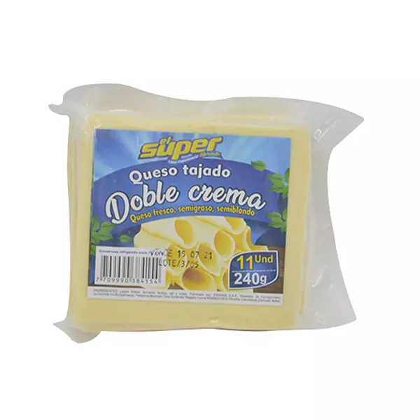 Queso El Super Doble Crema Tajado 240g