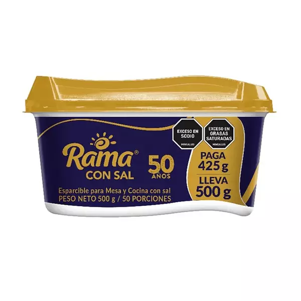 Margarina Rama con Sal Pague 425g Lleve 500g