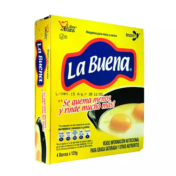 Margarina La Buena Barra Plegadiza 125g