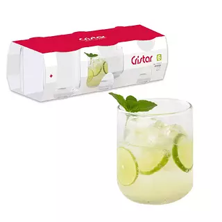 Set De Vasos Cristar Capella Rocks 10.5 Onz 6 Und