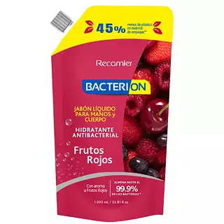 Recamier Jabon Liquido Bacterion 1000ml Frutos Rojos