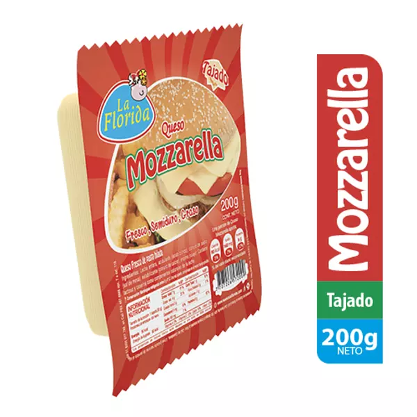 Queso La Florida Mozzarella Tajado 200g