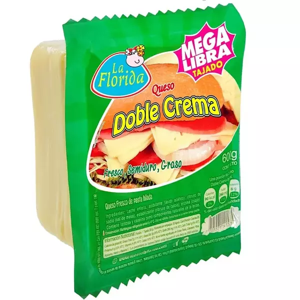 Queso La Florida Doble Crema Tajado 600g